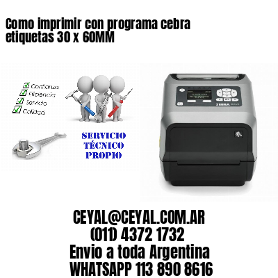 Como imprimir con programa cebra etiquetas 30 x 60MM