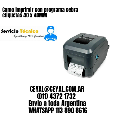 Como imprimir con programa cebra etiquetas 40 x 40MM