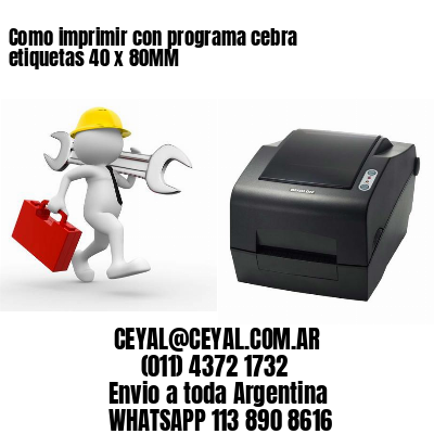 Como imprimir con programa cebra etiquetas 40 x 80MM