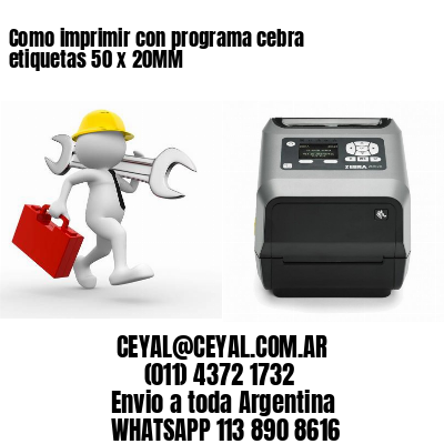Como imprimir con programa cebra etiquetas 50 x 20MM
