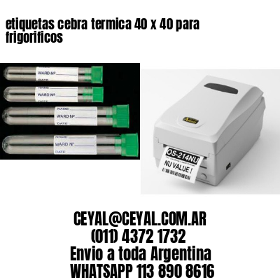 etiquetas cebra termica 40 x 40 para frigorificos