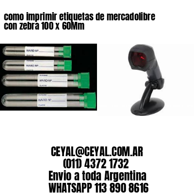 como imprimir etiquetas de mercadolibre con zebra 100 x 60Mm