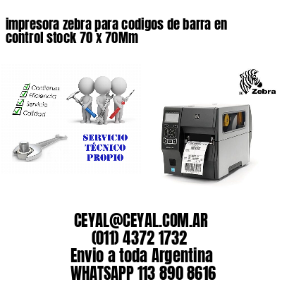 impresora zebra para codigos de barra en control stock 70 x 70Mm