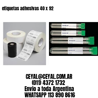 etiquetas adhesivas 40 x 92