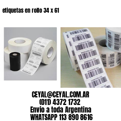 etiquetas en rollo 34 x 61