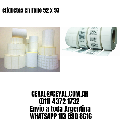etiquetas en rollo 52 x 93