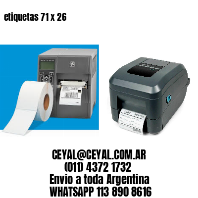 etiquetas 71 x 26