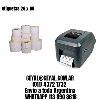 etiquetas 26 x 68