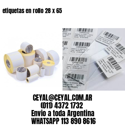 etiquetas en rollo 28 x 65