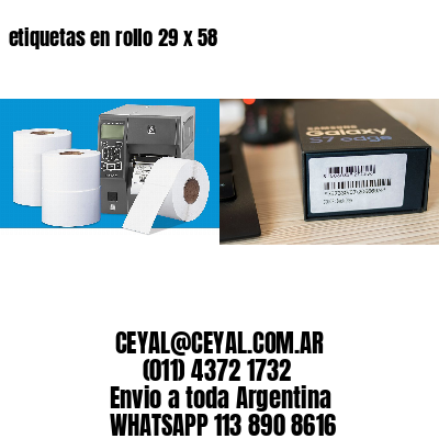 etiquetas en rollo 29 x 58