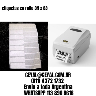 etiquetas en rollo 34 x 83