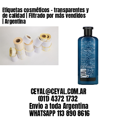 Etiquetas cosméticos - transparentes y de calidad | Filtrado por más vendidos | Argentina