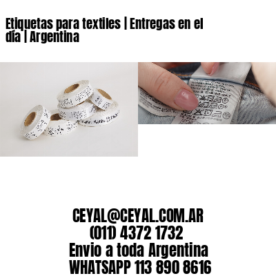 Etiquetas para textiles | Entregas en el día | Argentina