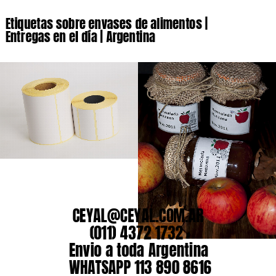 Etiquetas sobre envases de alimentos | Entregas en el día | Argentina