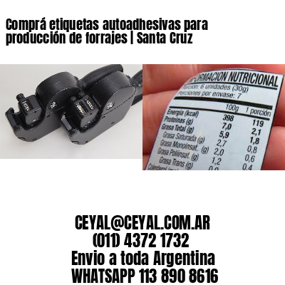 Comprá etiquetas autoadhesivas para producción de forrajes | Santa Cruz
