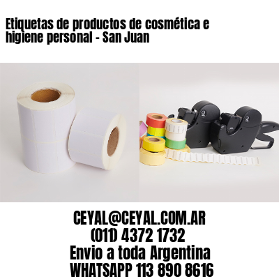 Etiquetas de productos de cosmética e higiene personal – San Juan