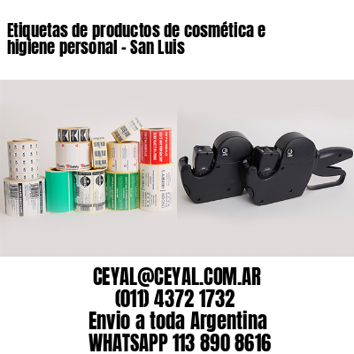Etiquetas de productos de cosmética e higiene personal – San Luis