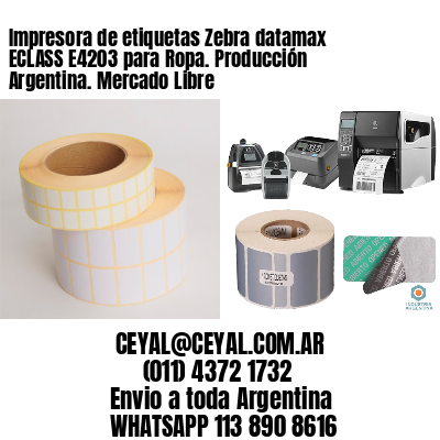 Impresora de etiquetas Zebra datamax ECLASS E4203 para Ropa. Producción Argentina. Mercado Libre