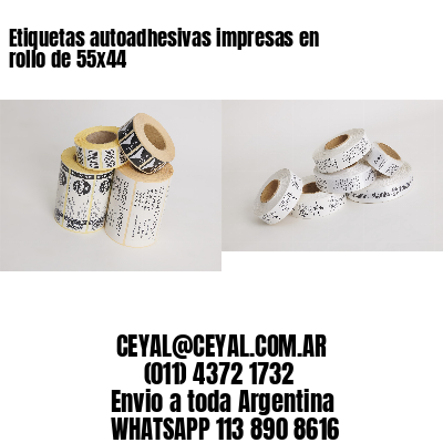 Etiquetas autoadhesivas impresas en rollo de 55x44