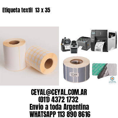 Etiqueta textil  13 x 35