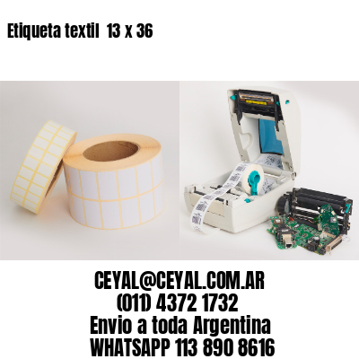 Etiqueta textil  13 x 36