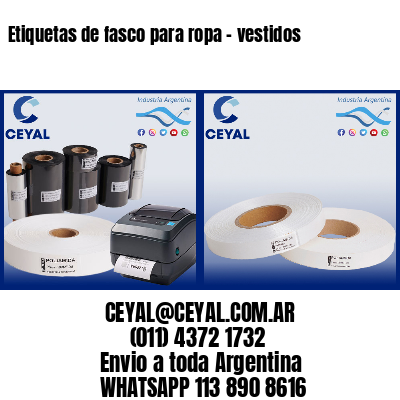 Etiquetas de fasco para ropa – vestidos