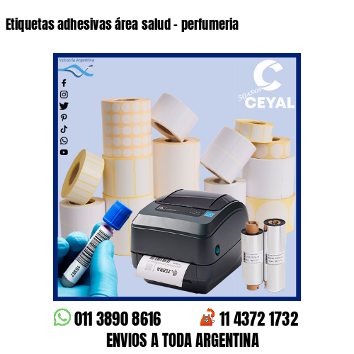 Etiquetas adhesivas área salud – perfumeria
