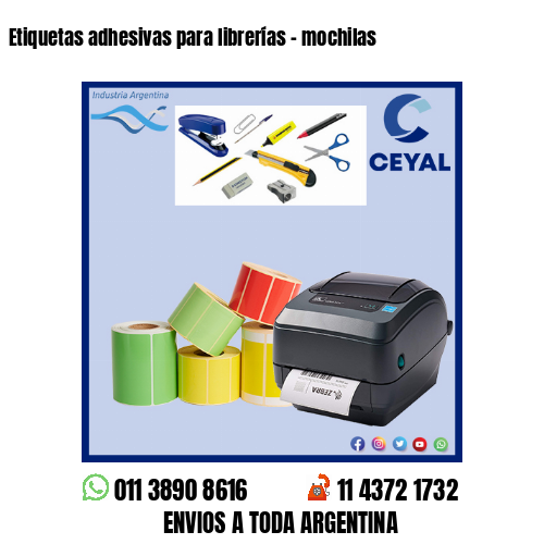 Etiquetas adhesivas para librerías – mochilas