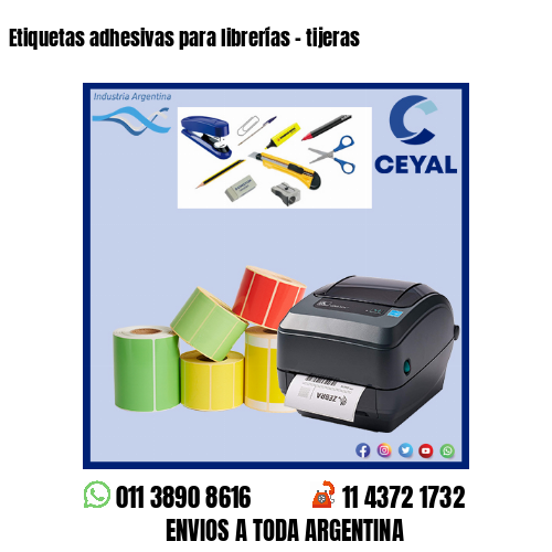 Etiquetas adhesivas para librerías – tijeras