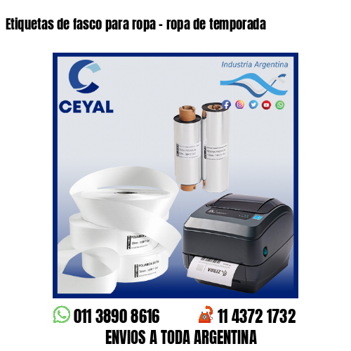 Etiquetas de fasco para ropa – ropa de temporada