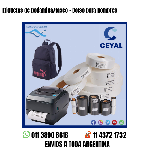 Etiquetas de poliamida/fasco – Bolso para hombres
