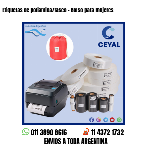 Etiquetas de poliamida/fasco – Bolso para mujeres