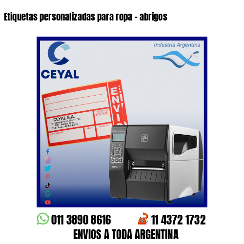 Etiquetas personalizadas para ropa – abrigos