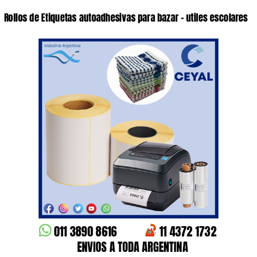 Rollos de Etiquetas autoadhesivas para bazar – utiles escolares