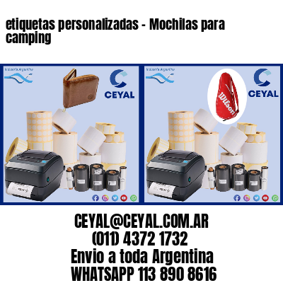 etiquetas personalizadas – Mochilas para camping