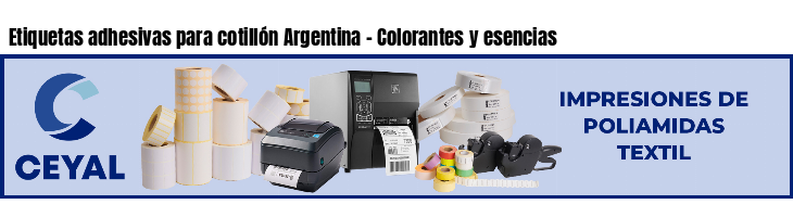 Etiquetas adhesivas para cotillón Argentina - Colorantes y esencias