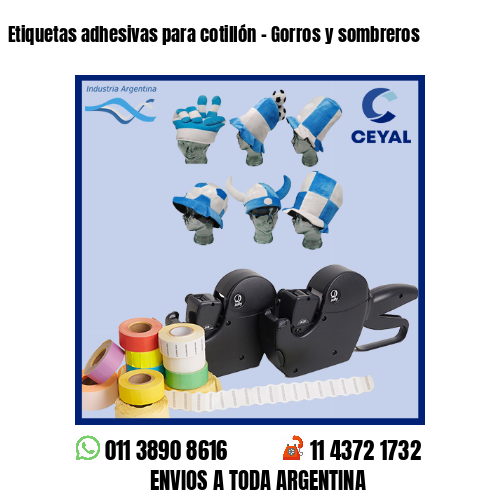 Etiquetas adhesivas para cotillón – Gorros y sombreros
