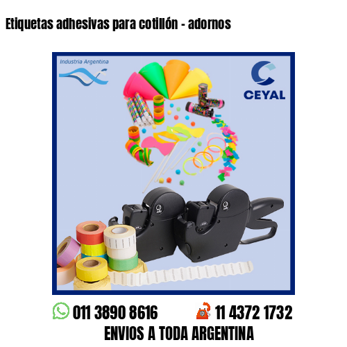 Etiquetas adhesivas para cotillón – adornos