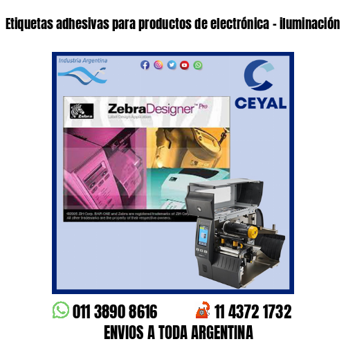 Etiquetas adhesivas para productos de electrónica – iluminación