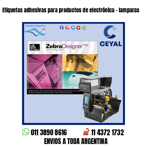 Etiquetas adhesivas para productos de electrónica – lamparas