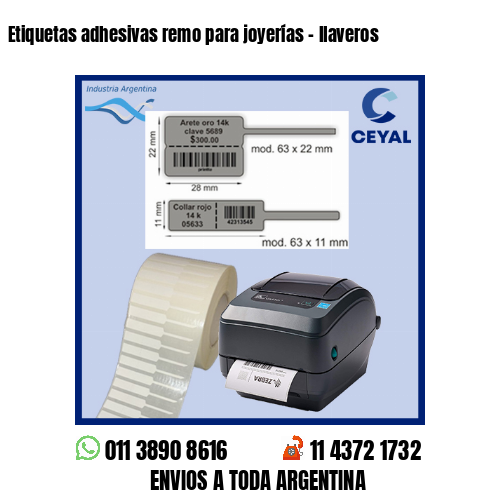Etiquetas adhesivas remo para joyerías – llaveros