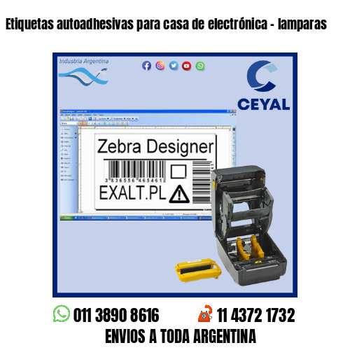 Etiquetas autoadhesivas para casa de electrónica – lamparas