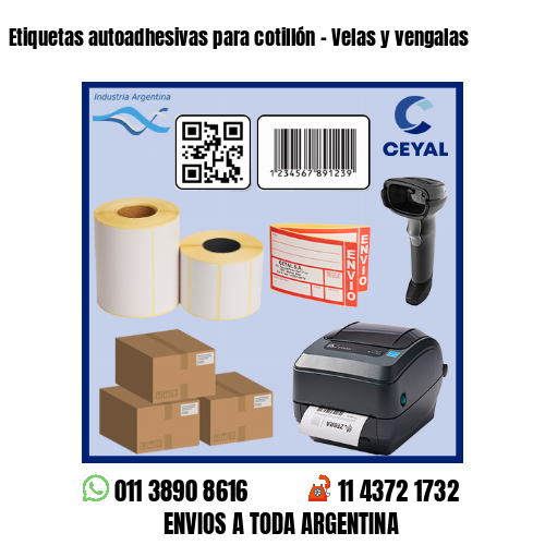Etiquetas autoadhesivas para cotillón – Velas y vengalas