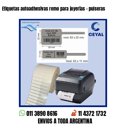 Etiquetas autoadhesivas remo para joyerías – pulseras