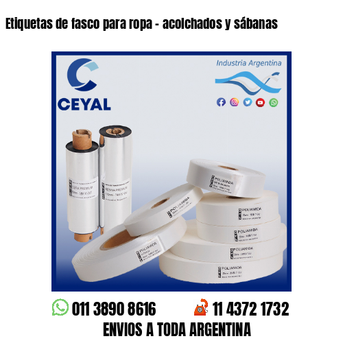 Etiquetas de fasco para ropa – acolchados y sábanas