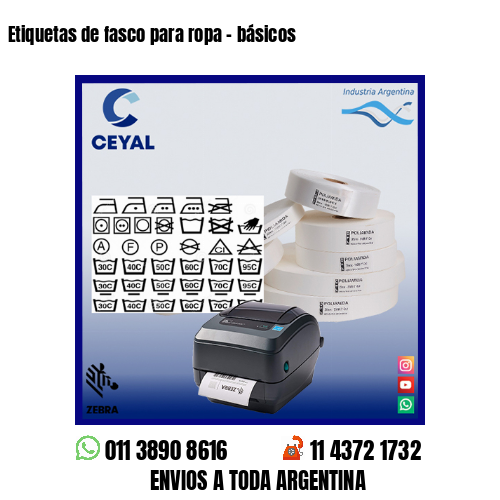 Etiquetas de fasco para ropa – básicos