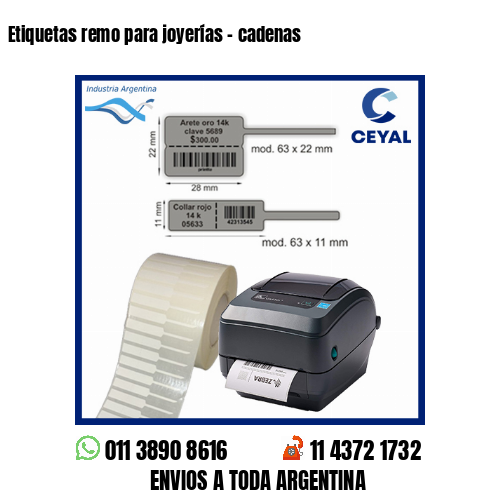 Etiquetas remo para joyerías – cadenas