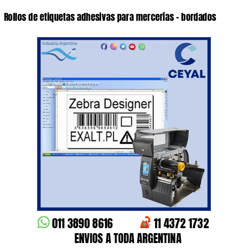 Rollos de etiquetas adhesivas para mercerías – bordados