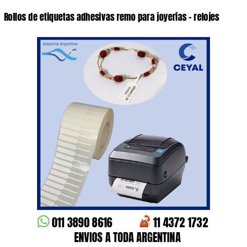 Rollos de etiquetas adhesivas remo para joyerías – relojes