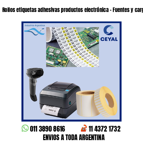 Rollos etiquetas adhesivas productos electrónica – Fuentes y cargadores